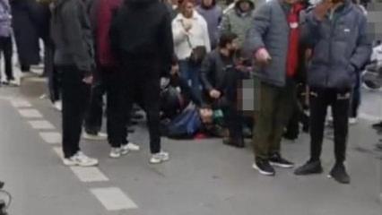 Sultangazi'de yasağı dinlemeyip d&ouml;nmeye &ccedil;alıştı, motosikletliye b&ouml;yle &ccedil;arptı