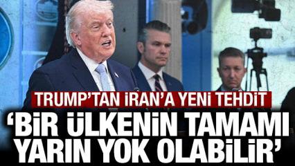 Trump, İran'a "vur emri" verecek mi? "Bir &uuml;lkenin tamamı yarın yok olabilir" s&ouml;zleri!