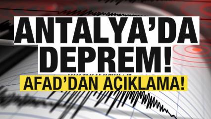 Antalya'da peş peşe depremler! AFAD'dan son dakika a&ccedil;ıklaması