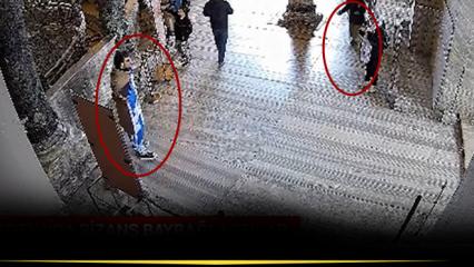 Ayasofya'i Kebir Camii'nde Bizans bayrağı a&ccedil;an iki turist tutuklandı