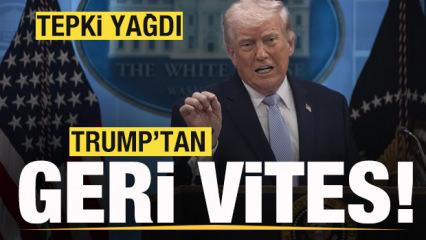 B&uuml;y&uuml;k tepki &ccedil;ekmişti! Tansiyon y&uuml;kseldi! Trump'tan geri vites!