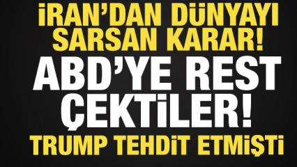 İran'dan t&uuml;m d&uuml;nyayı sarsan a&ccedil;ıklama: ABD'ye rest &ccedil;ektiler! Trump tehdit etmişti...