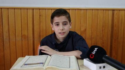 11 yaşındaki &Ouml;mer'i g&ouml;ren maşallah diyor: 8 ayda hafız oldu 