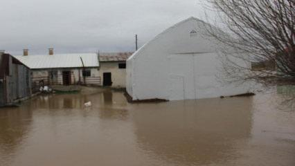Baraj taştı, k&ouml;y tamamen sular altında kaldı