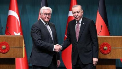 Cumhurbaşkanı Erdoğan, Steinmeier ile g&ouml;r&uuml;şt&uuml;
