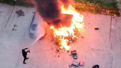  Diyarbakır&rsquo;da site i&ccedil;inde korkutan yangın