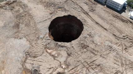 Hatay'da 35 metre &ccedil;apında obruk oluştu