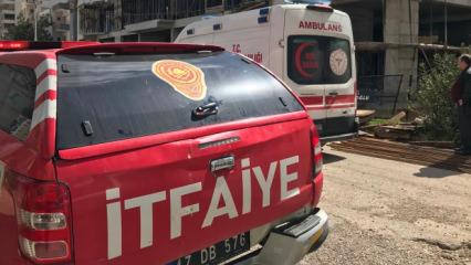 İnşaatta akıma kapılıp 3&rsquo;&uuml;nc&uuml; kattan d&uuml;şen iş&ccedil;i yaralandı