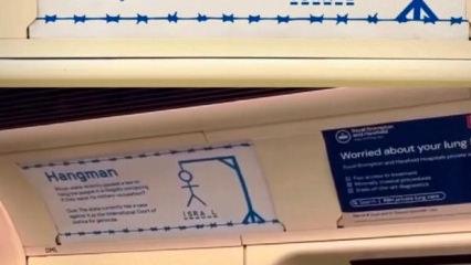 İsrail'e karşı "adam asmaca" kampanyası! Filistinlilere Londra metrosunda ilgin&ccedil; destek