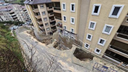 İstinat duvarı &ccedil;&ouml;kt&uuml;; 7 katlı binanın 2 katı tahliye edildi