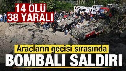 Korkun&ccedil; katliam! Ara&ccedil;ların ge&ccedil;işi sırasında bombalı saldırı: 14 &ouml;l&uuml;, 38 yaralı
