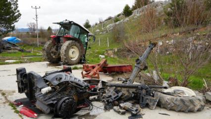 Korkun&ccedil; kaza: Trakt&ouml;r ikiye ayrıldı! &Ccedil;ok sayıda yaralı var