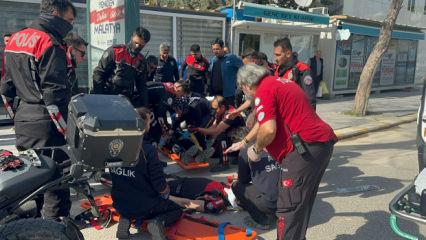 Otomobil yunus polislerin motosikletiyle &ccedil;arpıştı: 2 polis yaralı!