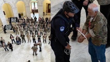 ABD'de, savaşı protesto eden gazilere g&ouml;zaltı