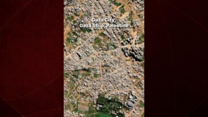 Soykırımcı devlet İsrail'in Gazze ve L&uuml;bnan'daki yıkımı uydu g&ouml;r&uuml;nt&uuml;lerine yansıdı