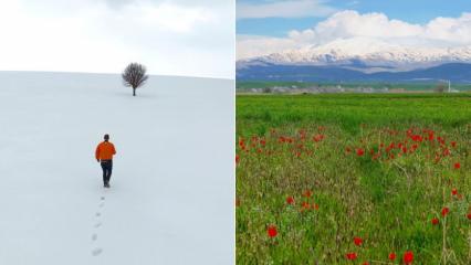 Tek şehir iki mevsim: Bing&ouml;l&rsquo;&uuml;n kuzeyi kış, g&uuml;neyi bahar