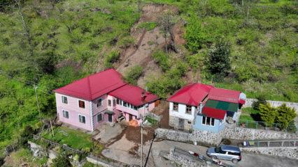 Trabzon'da heyelan: Bir evde hasar oluştu, bir ev tahliye edildi