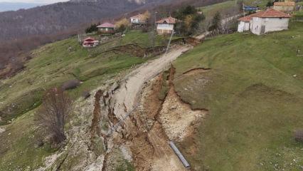 Samsun'da toprak kayması: Yaylaya ulaşım kapandı!