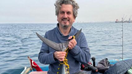 Yakaladığı 60 kiloluk balığın sevinci kursağında kaldı