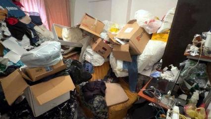 Avcılar'da 4 katlı binada '&ccedil;&ouml;p ev' gerginliği: 3 kamyon atık &ccedil;ıkarıldı