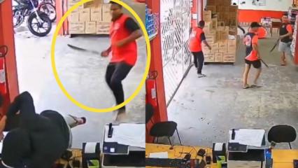 Brezilya'da dehşet anları: Pala ile soygunculara direndiler