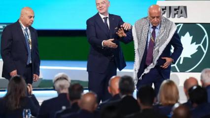 FIFA kongresine damga vuran an! Filistinli başkan İsrailli başkanın elini sıkmayı reddetti