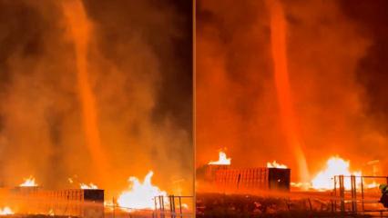 İspanya&rsquo;da yangın sırasında nadir g&ouml;r&uuml;len &ldquo;alev hortumu&rdquo; oluştu