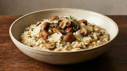 İtalyan mutfağı esintisi: Kremalı mantarlı arpa şehriye risotto tarifi!