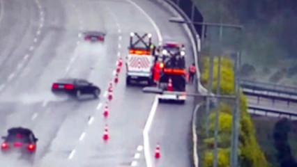 Kuzey Marmara Otoyolu'nda otomobil, bakım ekibine &ccedil;arptı: 3 yaralı