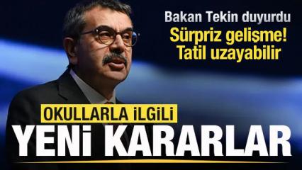 Okullarla ilgili yeni karar! Bakan Tekin duyurdu! S&uuml;rpriz gelişme! Yaz tatili uzayabilir