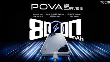 TECNO'dan 8000 mAh bataryalı POVA Curve 2