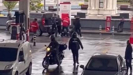 Başakşehir'de akaryakıt istasyonunda tekmeli yumruklu kavga
