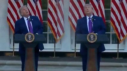  Trump g&ouml;kteki kuşu drone sandı! Trajikomik anlar...