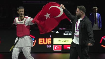 Azerbaycanlı rakibini yenen milli sporcu Avrupa şampiyonu!