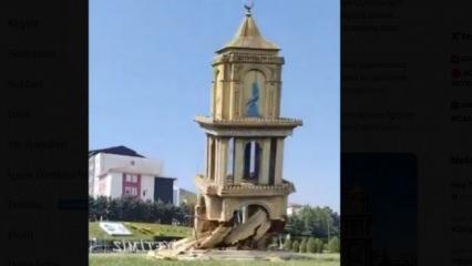 CHP'li Sancaktepe Belediyesi ay yıldız motifli kuleyi yıktı