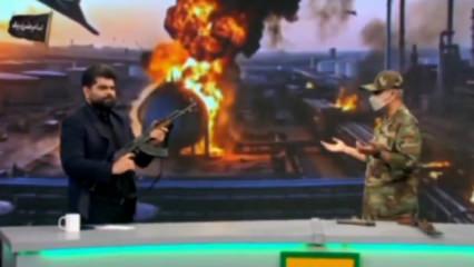 Devlet televizyonunda kullanımını anlattılar, BAE bayrağı dikkat &ccedil;ekti