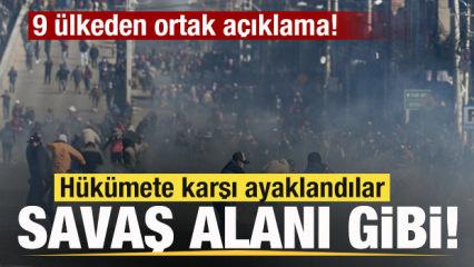 H&uuml;k&uuml;mete karşı ayaklandılar! Ortalık savaş alınan d&ouml;nd&uuml;! Ordu sahaya indi! 9 &uuml;lkeden mesaj