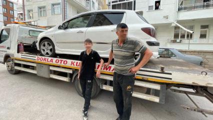 Karaman'da 13 yaşındaki &ccedil;ocuk arabayla ka&ccedil;tı, fatura anneye kesildi 