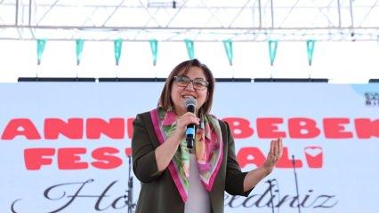 Fatma Şahin&rsquo;den Anneler G&uuml;n&uuml;&rsquo;nde anlamlı buluşma! Bebek festivalinde ailelerle buluştu