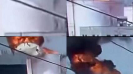  Mersin'de bir iş&ccedil;inin hayatını kaybettiği patlama anı kameraya yansıdı