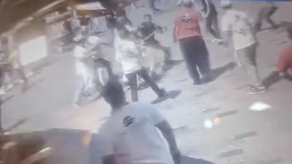 Taksim'de esnafa kazmalı saldırı kamerada