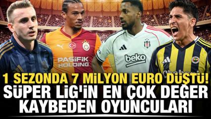 1 sezonda 7 milyon Euro d&uuml;şt&uuml;! S&uuml;per Lig'in en &ccedil;ok değer kaybeden oyuncuları