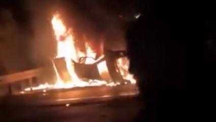 Alanya'da takla atıp alev alan otomobilde facia: 2 &ouml;l&uuml;, 3 ağır yaralı