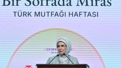 Emine Erdoğan'da T&uuml;rk mutfağı mesajı: En latif k&uuml;lt&uuml;r el&ccedil;imizdir