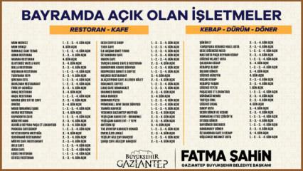 Gaziantep'te Kurban Bayramı'nda a&ccedil;ık olacak işletmeler belli oldu