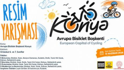 Konya B&uuml;y&uuml;kşehir'den &ouml;ğrenciler i&ccedil;in Avrupa bisiklet başkenti Konya temalı resim yarışması