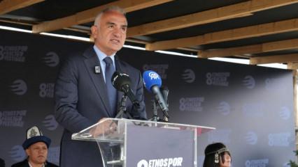 K&uuml;lt&uuml;r ve Turizm Bakanı Mehmet Nuri Ersoy'dan Etnospor Festivali'nde Gazze vurgusu!