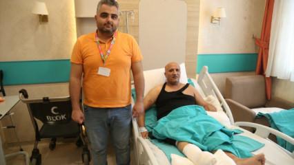 Kolu kopan teknisyenin kesilecek ayağı Erzurum'da kurtarıldı