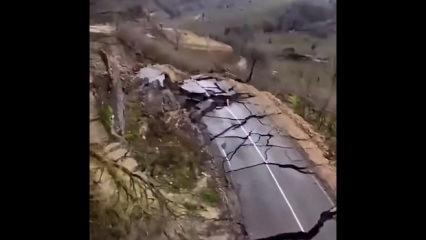 Aşırı yağışlar nedeniyle Tokat ile Ordu'yu bağlayan Akkuş yolu &ccedil;&ouml;kt&uuml;
