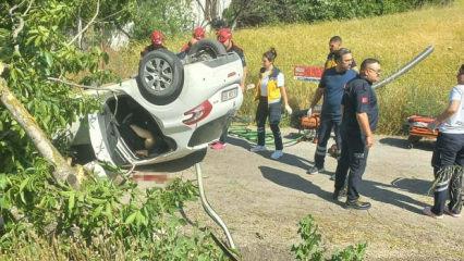 Balıkesir'de otomobil takla attı: 1 &ouml;l&uuml;, 3 yaralı